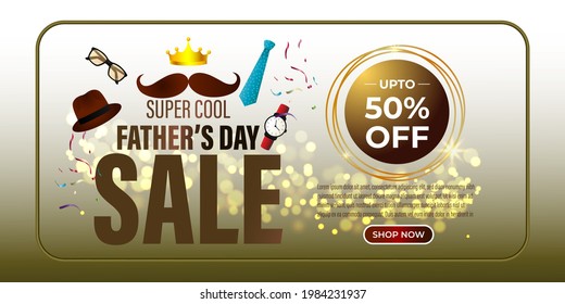 vector illustration for happy Father's day sale banner