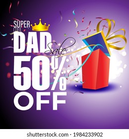 vector illustration for happy Father's day sale banner