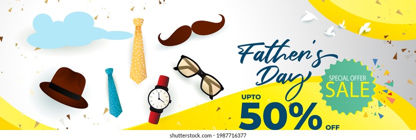 vector illustration for happy Father's day sale banner
