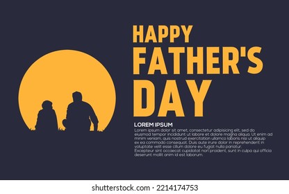 Vector Illustration Of Happy Father's Day Banner For Web And Social Media Post With Copy Space Text Area.