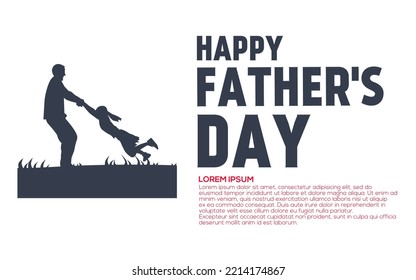 Vector Illustration Of Happy Father's Day Banner For Web And Social Media Post With Copy Space Text Area.