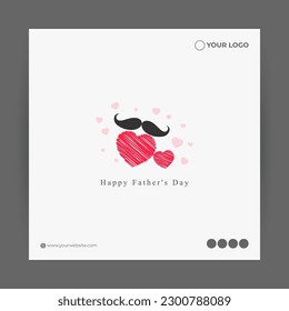 Vector illustration of Happy Father's Day 18 June social media feed story mockup template