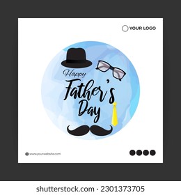 Vector illustration of Happy Father's Day 18 June social media feed story mockup template
