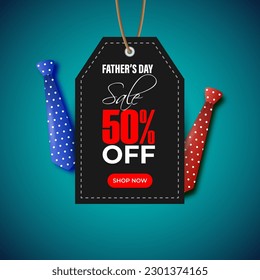 Vector illustration of Happy Father's Day Sale social media story feed set mockup template