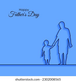 Vector illustration of Happy Father's Day 18 June social media feed story mockup template