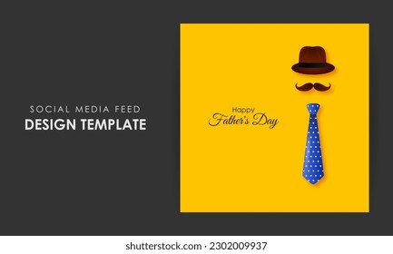 Vector illustration of Happy Father's Day 18 June social media feed story mockup template