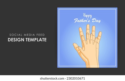 Vector illustration of Happy Father's Day 18 June social media feed story mockup template