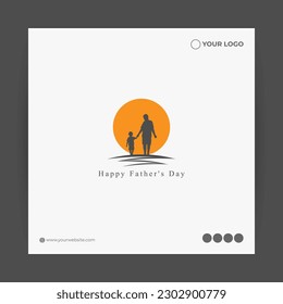 Vector illustration of Happy Father's Day 18 June social media feed story mockup template