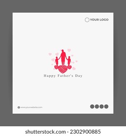 Vector illustration of Happy Father's Day 18 June social media feed story mockup template