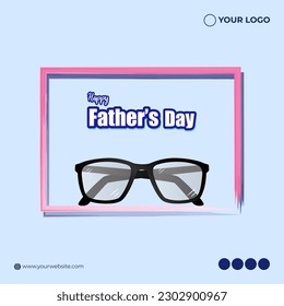 Vector illustration of Happy Father's Day 18 June social media feed story mockup template