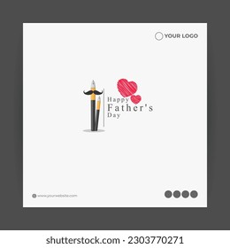 Vector illustration of Happy Father's Day 18 June social media feed story mockup template