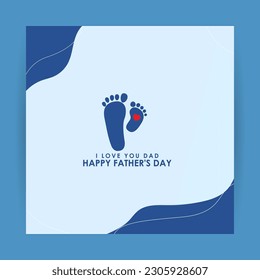 Vector illustration of Happy Father's Day 18 June social media feed story mockup template