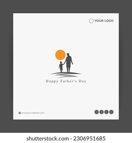 Vector illustration of Happy Father's Day 18 June social media feed story mockup template