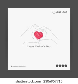 Vector illustration of Happy Father's Day 18 June social media feed story mockup template