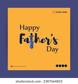 Vector illustration of Happy Father's Day 18 June social media feed story mockup template