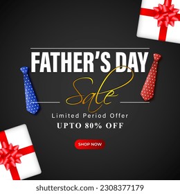 Vector illustration of Happy Father's Day Sale social media story feed mockup template