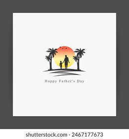 Vector illustration of Happy Father's Day social media feed template