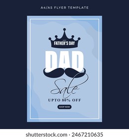 Vector illustration of Happy Father's Day Sale social media feed template