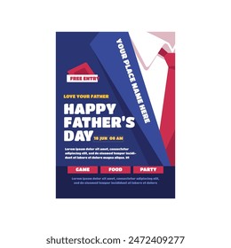 Vector Illustration of Happy Father's Day Flyer Poster