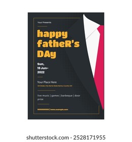 vector illustration of happy fathers day flyer poster template design