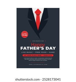 Vector illustration of Happy Father's Day flyer poster template design