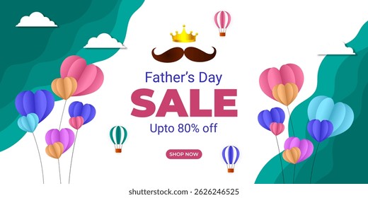 Vector illustration of Happy Father's Day Sale social media template