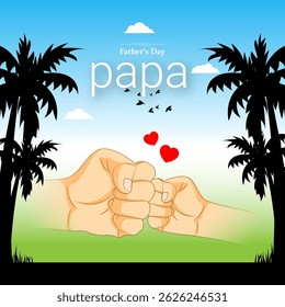 Vector illustration of Happy Father's Day social media template