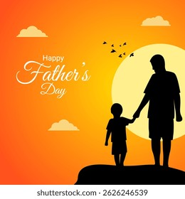 Vector illustration of Happy Father's Day social media template