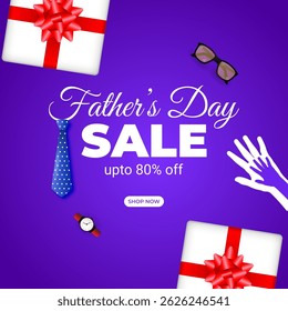 Vector illustration of Happy Father's Day Sale social media template