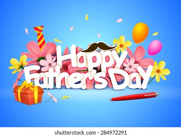 vector illustration of Happy Father's Day wallpaper background