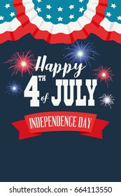 A vector illustration of Happy Fourth of July Poster 