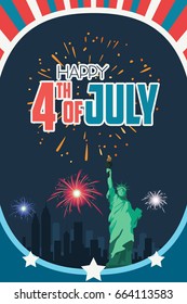 A vector illustration of Happy Fourth of July Poster
