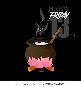 Imagen vectorial del Viernes Feliz el 13.