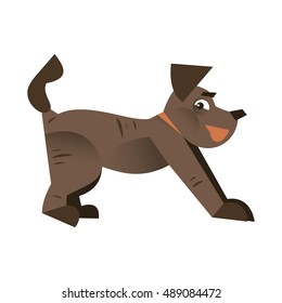 Vector illustration of a happy and friendly dog. Flat style