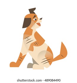 Vector illustration of a happy and friendly dog. Flat style