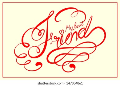 vector illustration of Happy Friendship Day calligraphic design