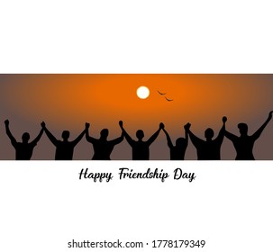 vector illustration of Happy friendship day. 