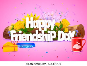 vector illustration of Happy Friendship Day wallpaper background