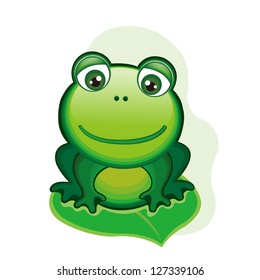 vector illustration of happy frog