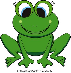 vector illustration of happy frog