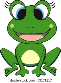 vector illustration of happy frog