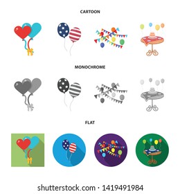 Vector illustration of happy and fun icon. Collection of happy and balloon stock symbol for web.
