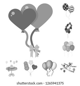 Vector illustration of happy and fun logo. Set of happy and balloon stock symbol for web.