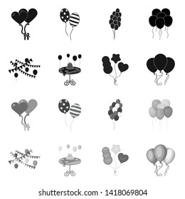 Vector illustration of happy and fun logo. Collection of happy and balloon stock symbol for web.