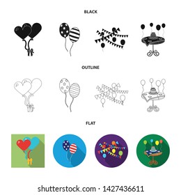 Vector illustration of happy and fun sign. Set of happy and balloon stock symbol for web.