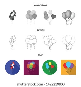 Vector illustration of happy and fun symbol. Set of happy and balloon vector icon for stock.