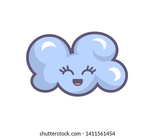 Vector illustration of the happy funny cloud 