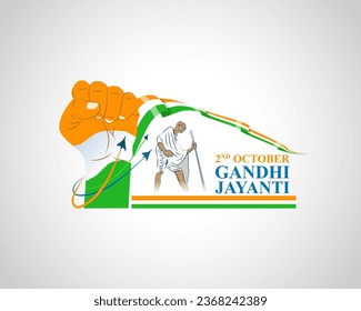 Vector illustration of Happy Gandhi Jayanti social media feed template, written hindi text means Gandhi Jayanti