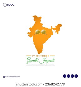 Vector illustration of Happy Gandhi Jayanti social media feed template, written hindi text means Gandhi Jayanti