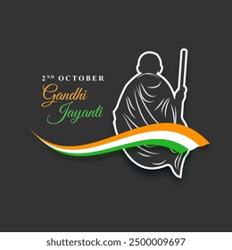 Vector illustration of Happy Gandhi Jayanti social media feed template